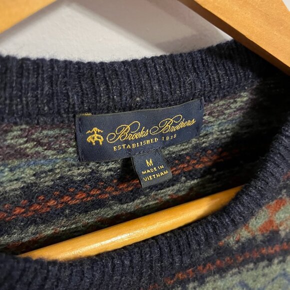 Brooks Brothers Fair Isle Sweater in Wool - Men's Medium - Picture 2 of 3